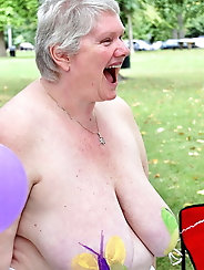 Nudist Granny Shows off Nice Huge Tits