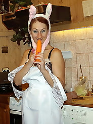 Juicy grandmother is revealing her breasts